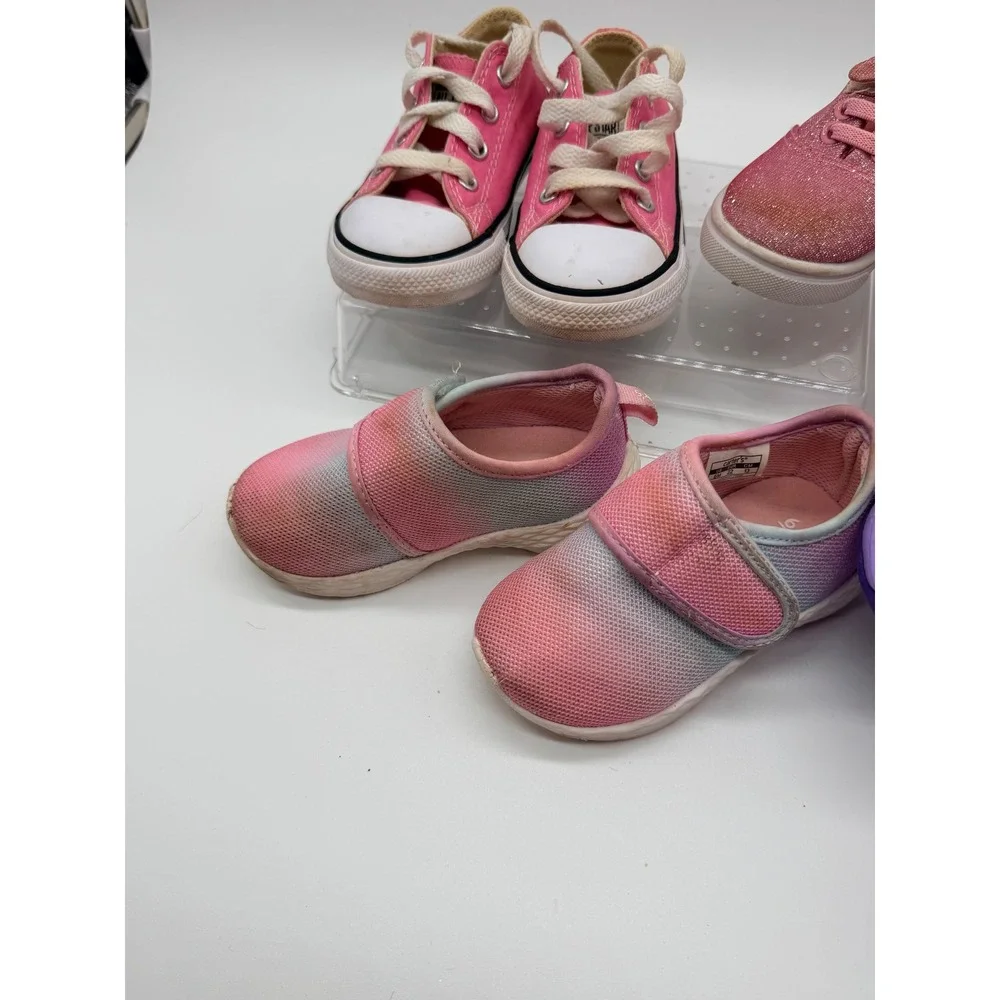 Toddler Girl Shoes Lot Size 6 Nike Converse Sneakers Sandals Pink Purple